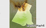 Physical 3D Map of Largeau, darken