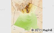 Physical 3D Map of Largeau, satellite outside