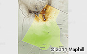 Physical 3D Map of Largeau, semi-desaturated