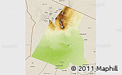 Physical 3D Map of Largeau, shaded relief outside