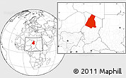Blank Location Map of Largeau, within the entire country