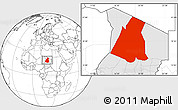 Blank Location Map of Largeau, highlighted country
