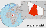 Gray Location Map of Largeau, highlighted parent region