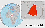 Gray Location Map of Largeau