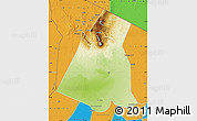 Physical Map of Largeau, political outside