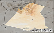 Satellite Panoramic Map of Largeau, darken, semi-desaturated