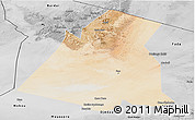 Satellite Panoramic Map of Largeau, desaturated