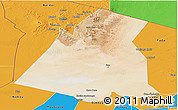 Satellite Panoramic Map of Largeau, political outside