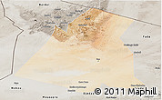 Satellite Panoramic Map of Largeau, semi-desaturated