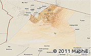 Satellite Panoramic Map of Largeau, shaded relief outside