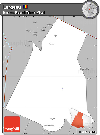 Gray Simple Map of Largeau