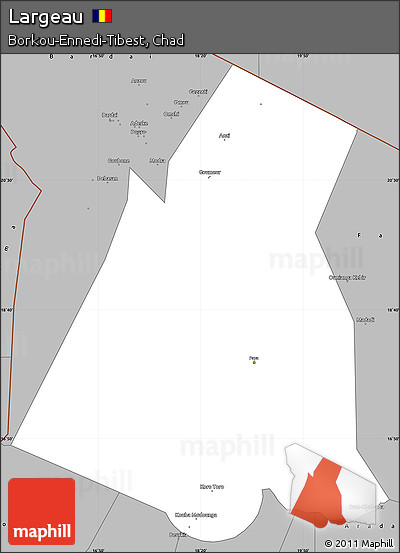 Gray Simple Map of Largeau