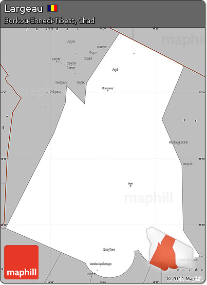 Gray Simple Map of Largeau