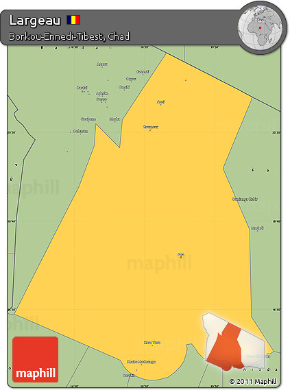 Savanna Style Simple Map of Largeau