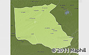 Physical 3D Map of Bokoro, darken