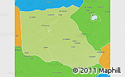Physical 3D Map of Bokoro, political outside