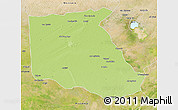 Physical 3D Map of Bokoro, satellite outside