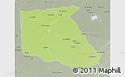 Physical 3D Map of Bokoro, semi-desaturated