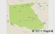 Physical 3D Map of Bokoro, shaded relief outside