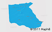 Political 3D Map of Bokoro, cropped outside