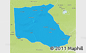 Political 3D Map of Bokoro, physical outside