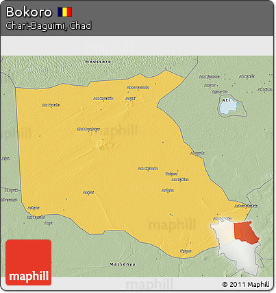 Savanna Style 3D Map of Bokoro