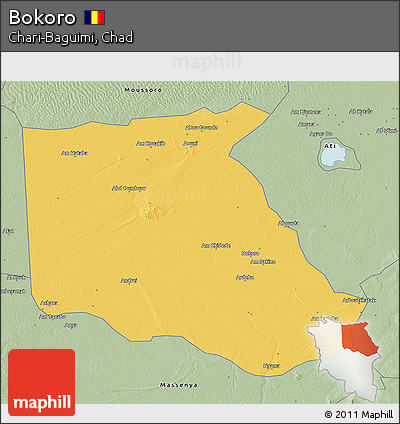 Savanna Style 3D Map of Bokoro