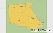 Savanna Style 3D Map of Bokoro, single color outside