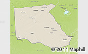 Shaded Relief 3D Map of Bokoro, physical outside