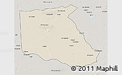 Shaded Relief 3D Map of Bokoro, semi-desaturated