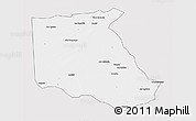 Silver Style 3D Map of Bokoro, single color outside
