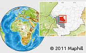 Physical Location Map of Bokoro, highlighted country, highlighted parent region