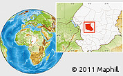 Physical Location Map of Bokoro, highlighted country