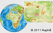 Physical Location Map of Bokoro, highlighted parent region, within the entire country