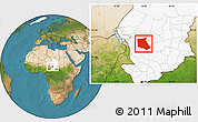 Satellite Location Map of Bokoro, highlighted country