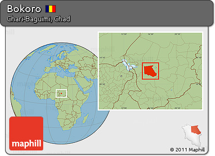 Savanna Style Location Map of Bokoro