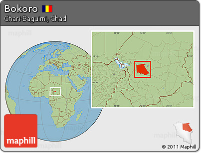 Savanna Style Location Map of Bokoro