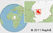 Savanna Style Location Map of Bokoro, highlighted country