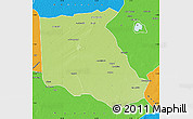 Physical Map of Bokoro, political outside