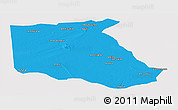 Political Panoramic Map of Bokoro, cropped outside