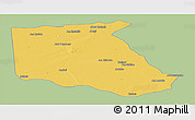 Savanna Style Panoramic Map of Bokoro, single color outside