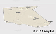 Shaded Relief Panoramic Map of Bokoro, cropped outside