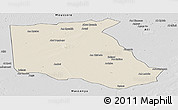 Shaded Relief Panoramic Map of Bokoro, desaturated