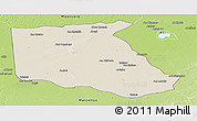 Shaded Relief Panoramic Map of Bokoro, physical outside