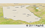 Shaded Relief Panoramic Map of Bokoro, satellite outside