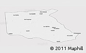 Silver Style Panoramic Map of Bokoro, single color outside