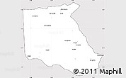 Silver Style Simple Map of Bokoro, cropped outside