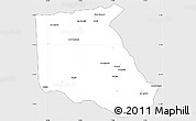 Silver Style Simple Map of Bokoro, single color outside