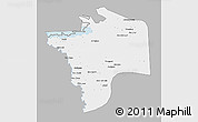 Gray 3D Map of N'Djamena, single color outside