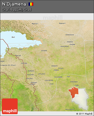 Satellite 3D Map of N'Djamena